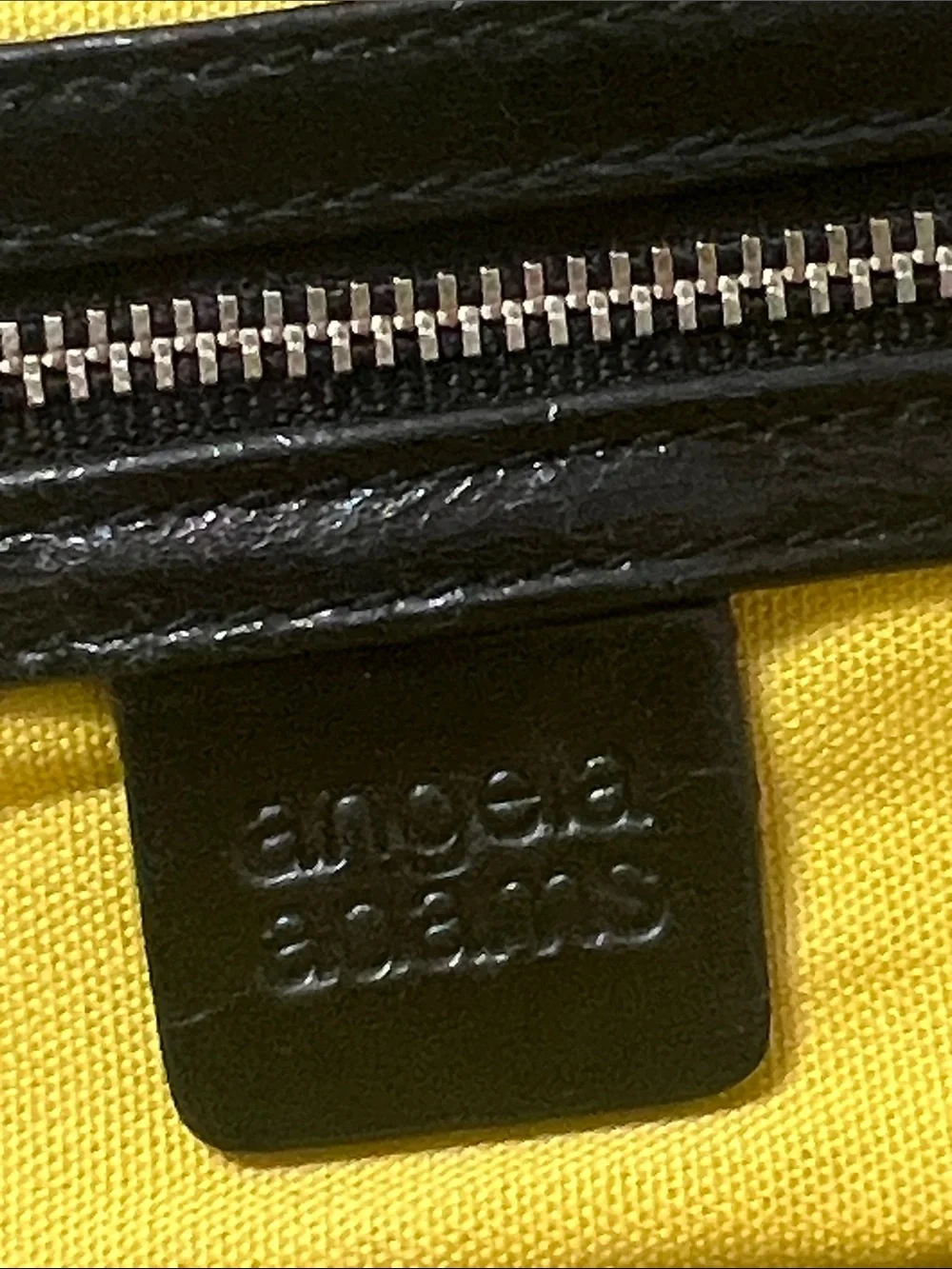 Angela Adams Canvas Clutch w/ Wrapped Leather Handle, use w/ or w/o handle.
